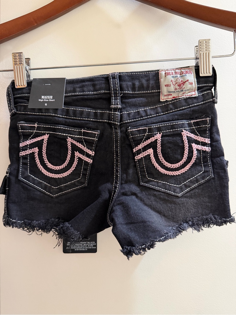 True Religion Maisie High Rise Denim Shorts Girls Size 6